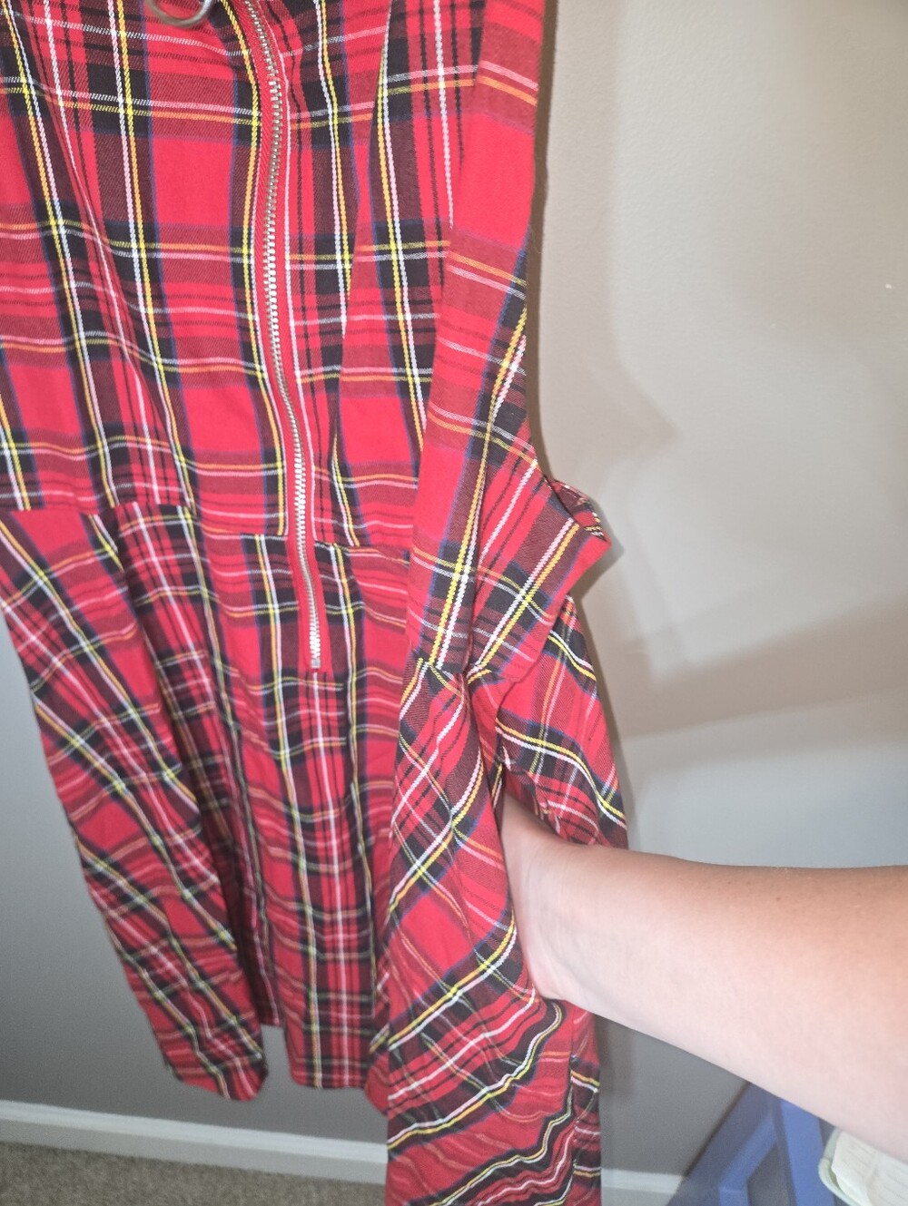 Red Black Plaid Hot Topic Jumper, XL, Grunge Punk Gothic EUC - Picture 4 of 8